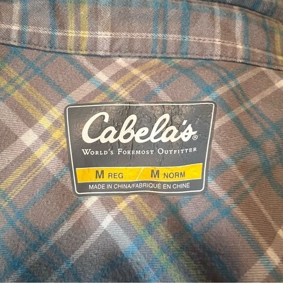 3 for $30! Cabelas plaid flannel button down shirt - Picture 3 of 9